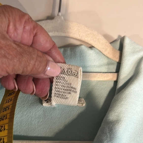 Jean Jacket Style Turquoise Brown  stitching Silver buttons  size large - Picture 10 of 10